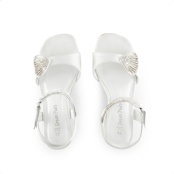 Girls Sandals Ankle Strap - WHITE - 4